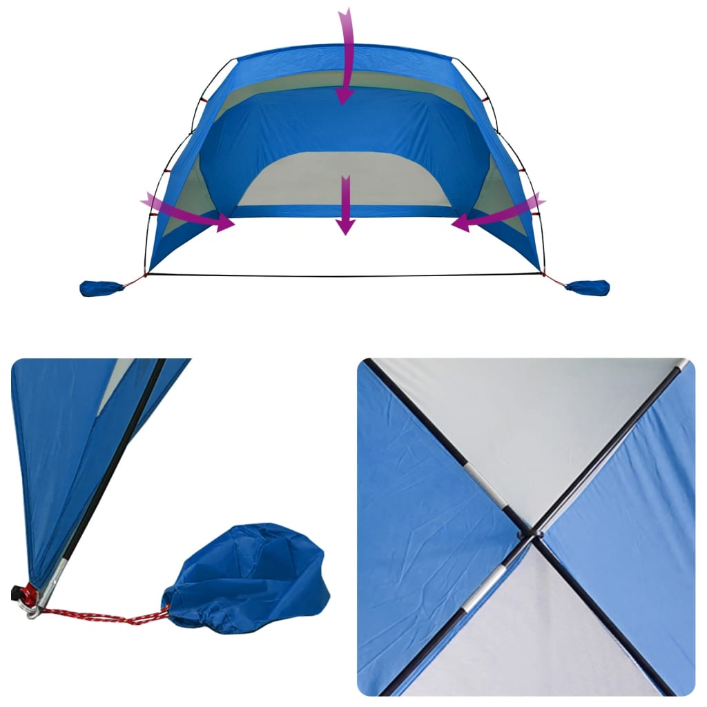 Strandtent 274X178X170/148 Cm 185T Polyester Azuur
